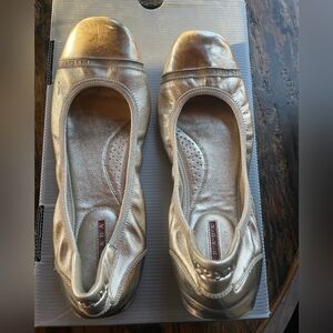 Vintage Gold Prada Buffalo dance ballet flats